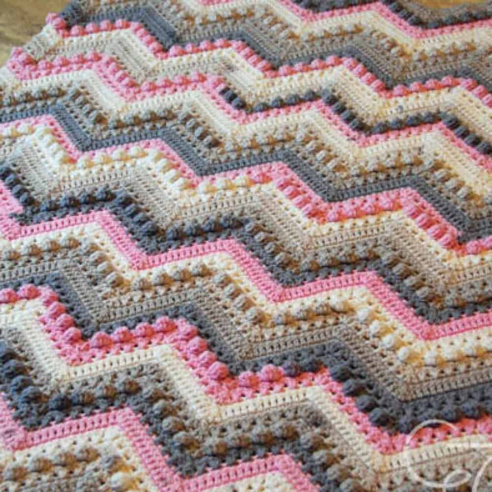 Crochet Hugs and Kisses Baby Blanket Waves