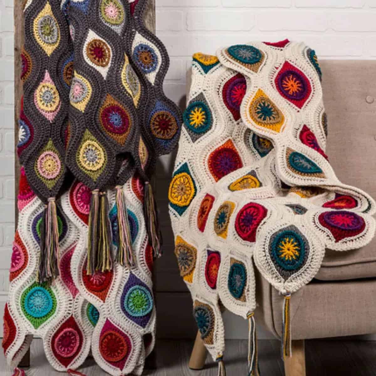 Crochet Odd Shaped Granny Motif Blankets