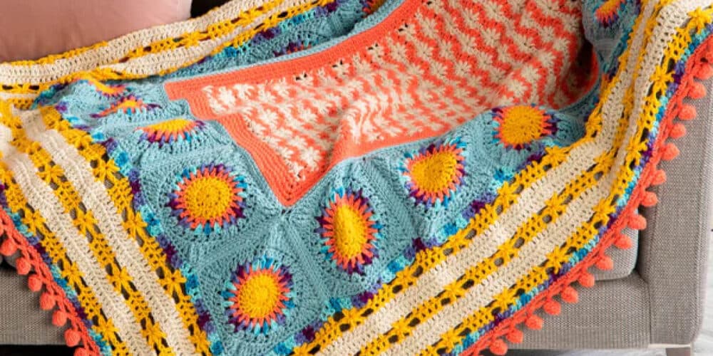 Crochet Puffy Flower Fun Day Blanket Stitch Along