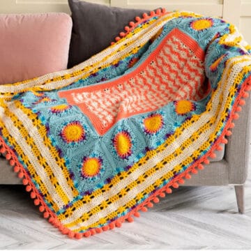 Crochet Puffy Flower Fun Day Blanket Stitch Along