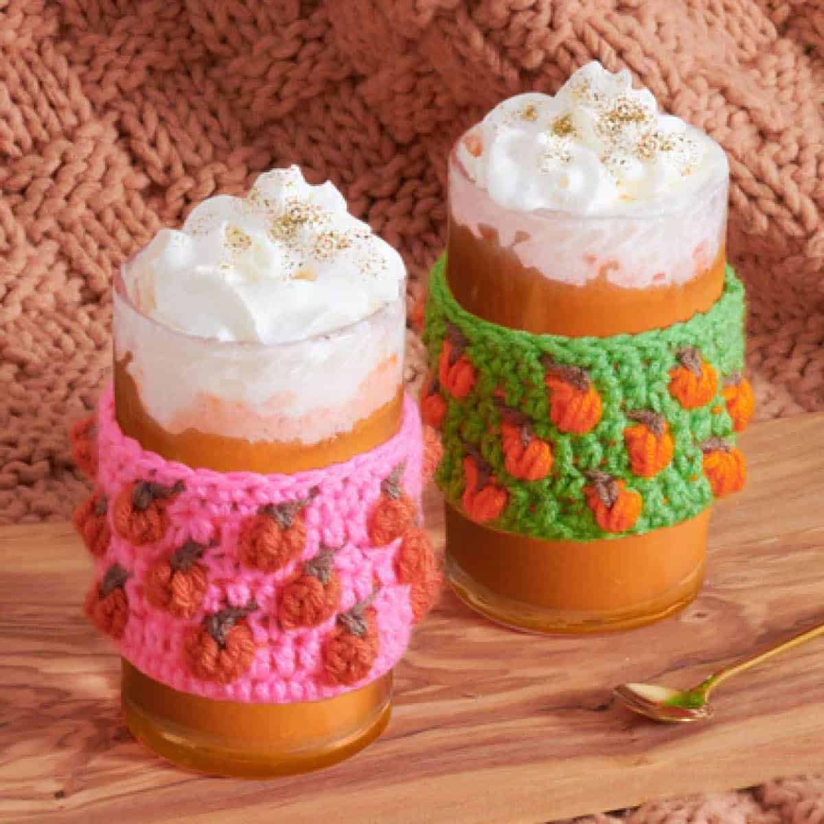 Crochet Pumpkin Spice Coffee Holders