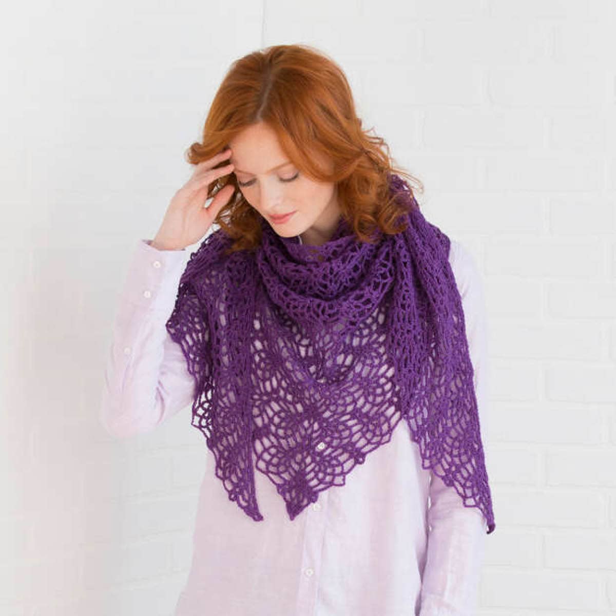 Crochet Purple Lacy Shawl