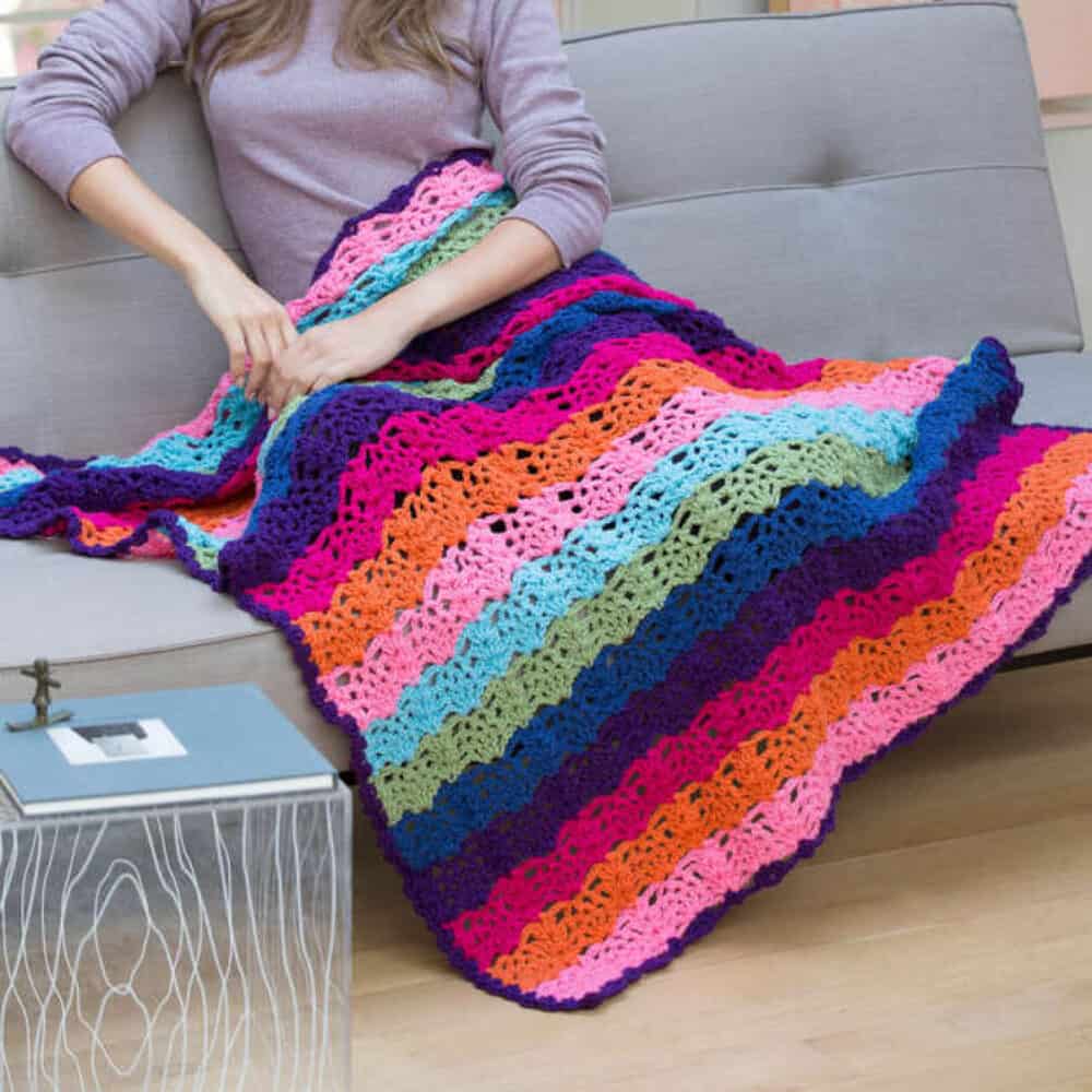 Crochet Rainbow View Blanket
