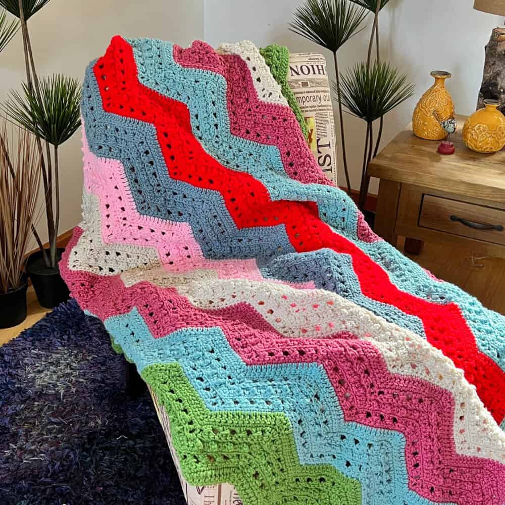 Crochet Textured Wave Blanket