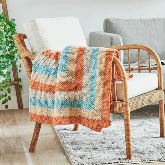 Bernat Lattice Yarn Crochet Colorblock Blanket