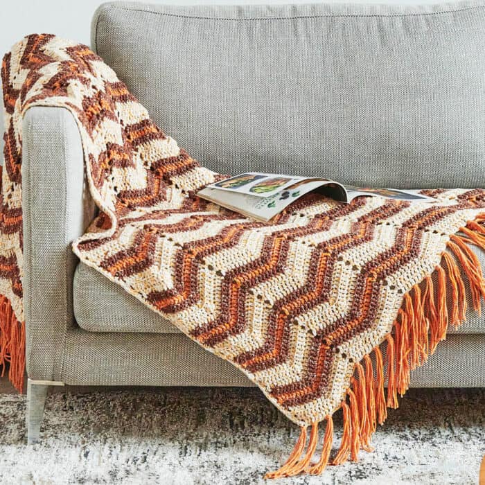Bernat Lattice Yarn Wave Crochet Blanket