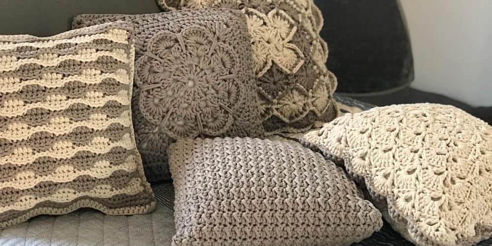 Crochet 5 Textured Pillow Crochet Pattern Designs