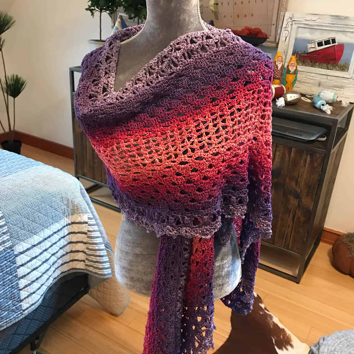 Crochet Beautiful Long Drape Wrap Pattern