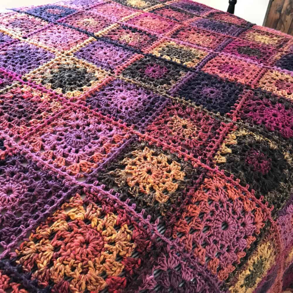 Crochet Bumble Berry Granny Blanket Pattern