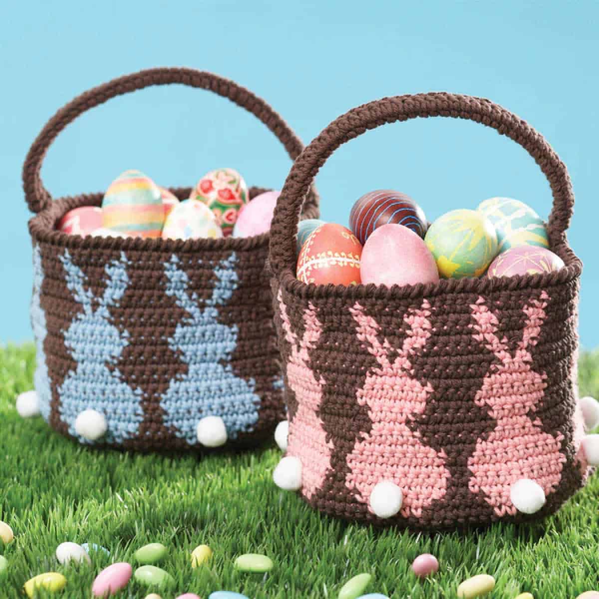 Crochet Bunny Egg Basket Pattern