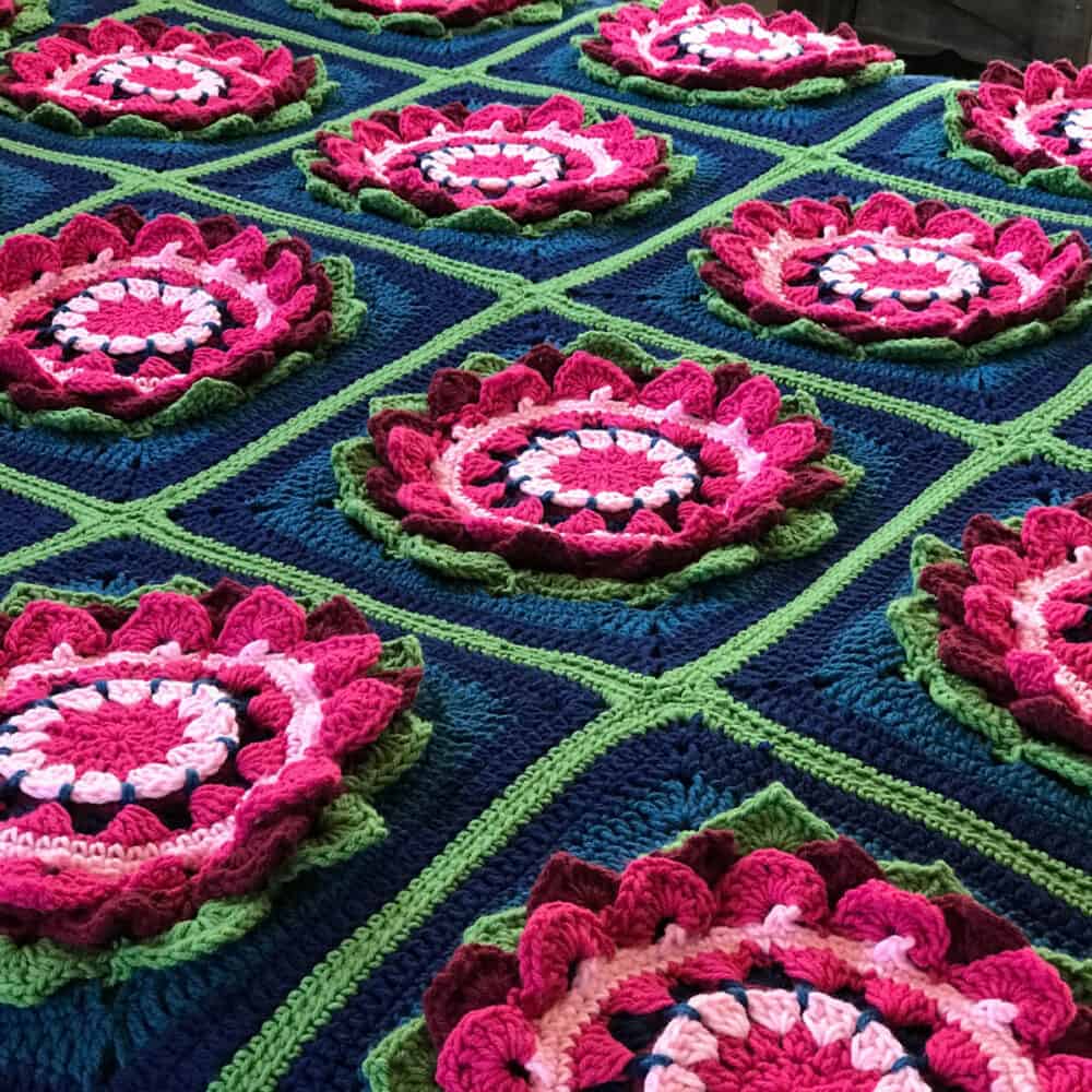 Crochet Lilies in August Blanket Pattern