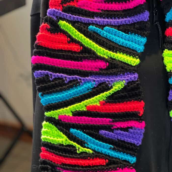 Crochet Short Rows Wobble Scarf Close Up