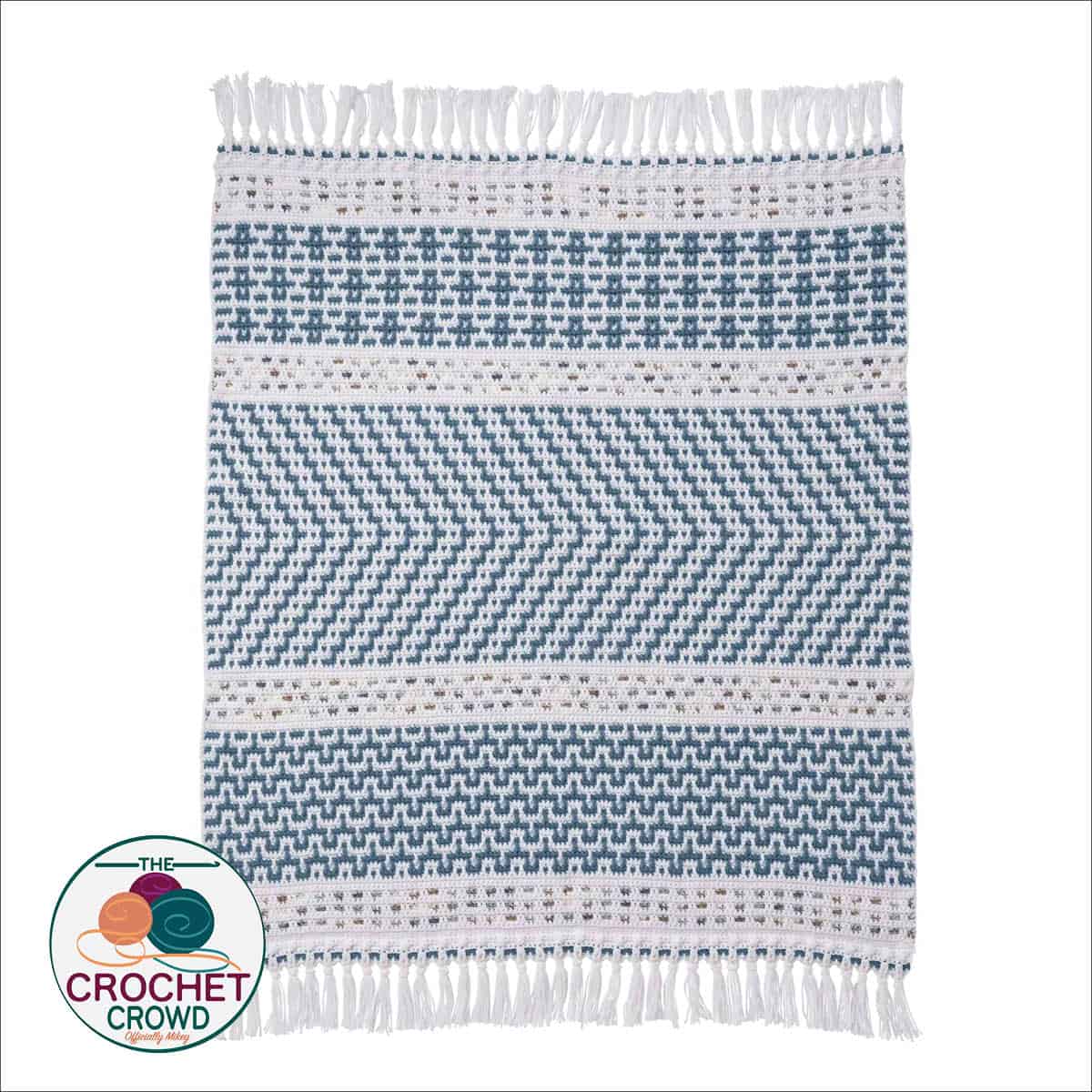 Free Caron Woven Mosaic Blanket Pattern