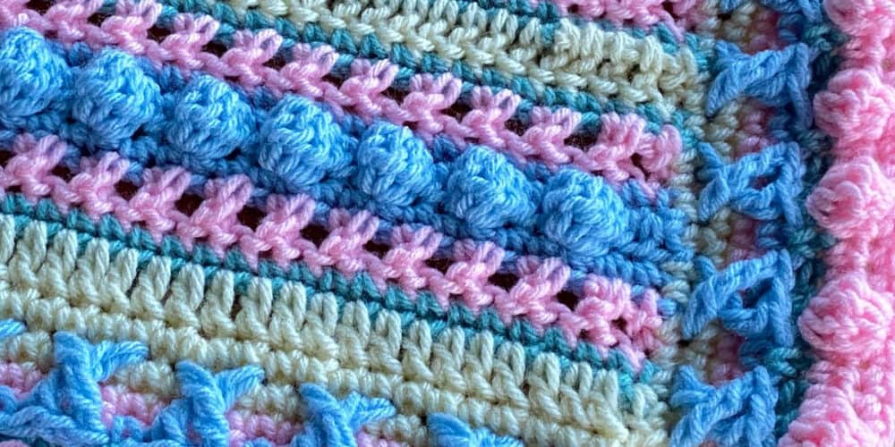 Little Boy Blue Updated Baby Crochet Blanket with Color