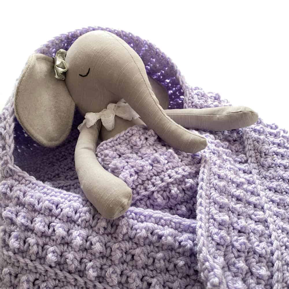 Mauve Hooded Baby Crochet Blanket