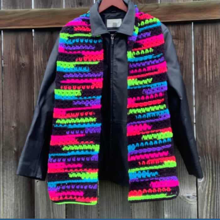 Neon Easy Crochet Scarf by Wendy