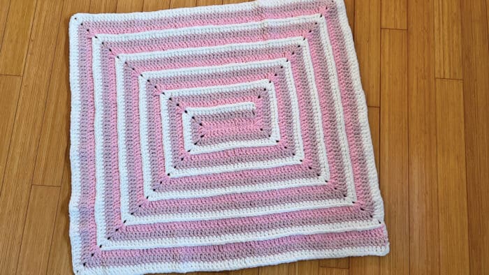 Never Ending Raised Bar Crochet Baby Blanket