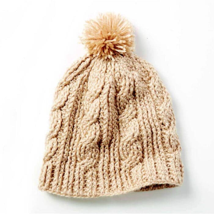 Crochet Caron Twist Cable Hat Pattern