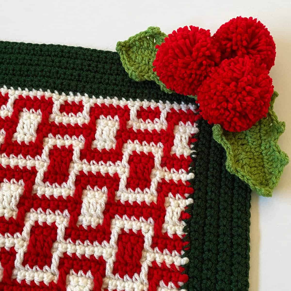 Crochet Holly Jolly Christmas Blanket Pattern