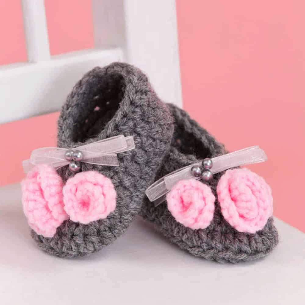 Crochet Little Miss or Mr Baby Booties Pattern