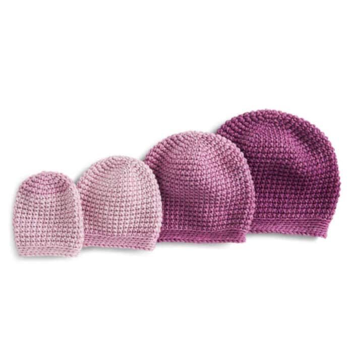Crochet Preemie to Toddler Baby Hats