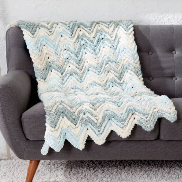 Crochet Raised Chevron Blanket Pattern