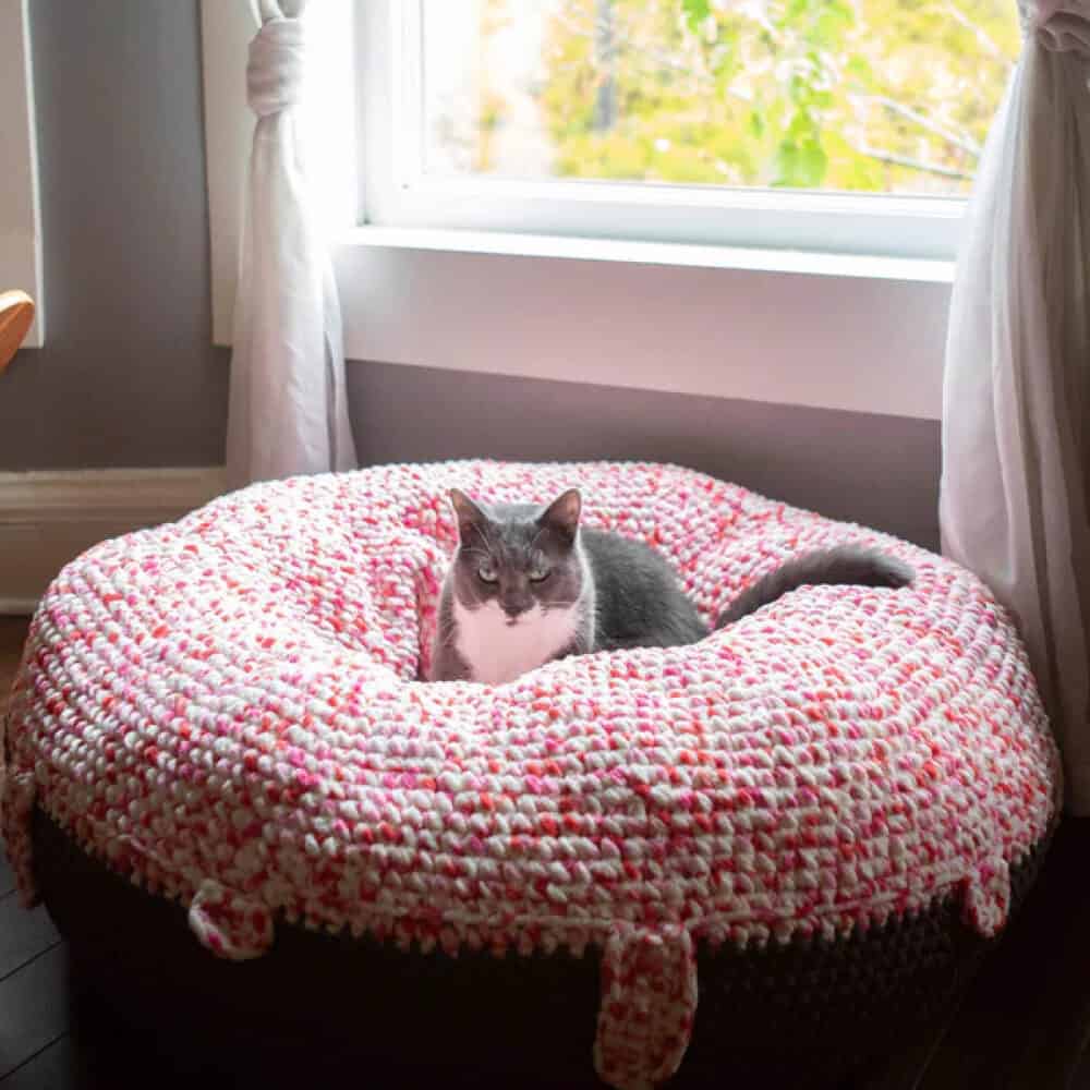 Do Not Ask Me to Get Up Crochet Pet Bed