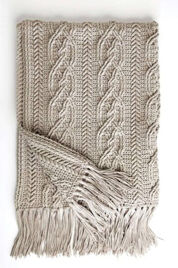 Bernat Crochet Cablework Blanket Pattern