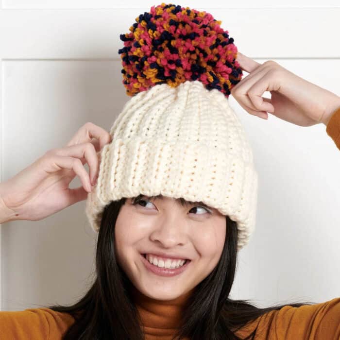 Crochet Beginner Hat with Chunky Yarn Pattern