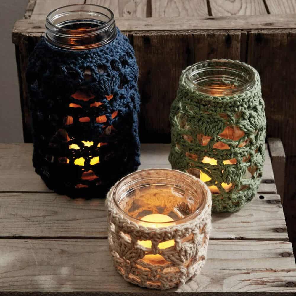 Crochet Mason Jar Candle Holder Pattern
