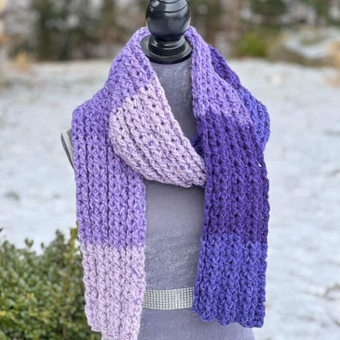 Crochet Purple People Eater Scarf Pattern