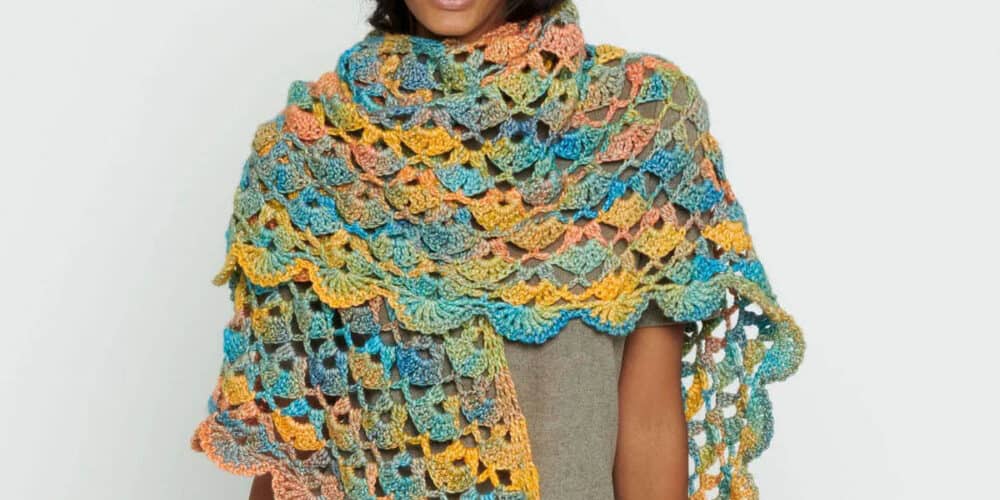 Crochet Shells and Clusters Blossom Shawl Pattern