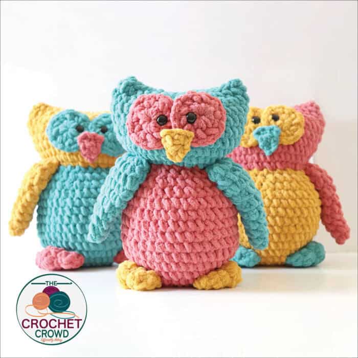 Free Bernat Ollie the Owl Stuffie Pattern by Repeat Crafter Me