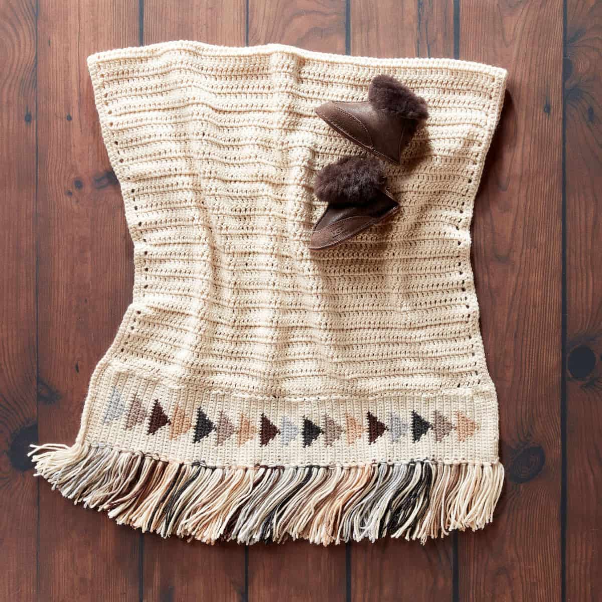Patons Flying Geese Crochet Blanket Pattern