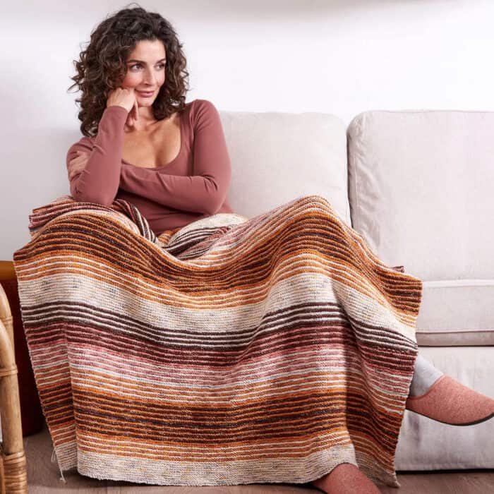 Beginner Knit Garter Stitch Blanket Pattern