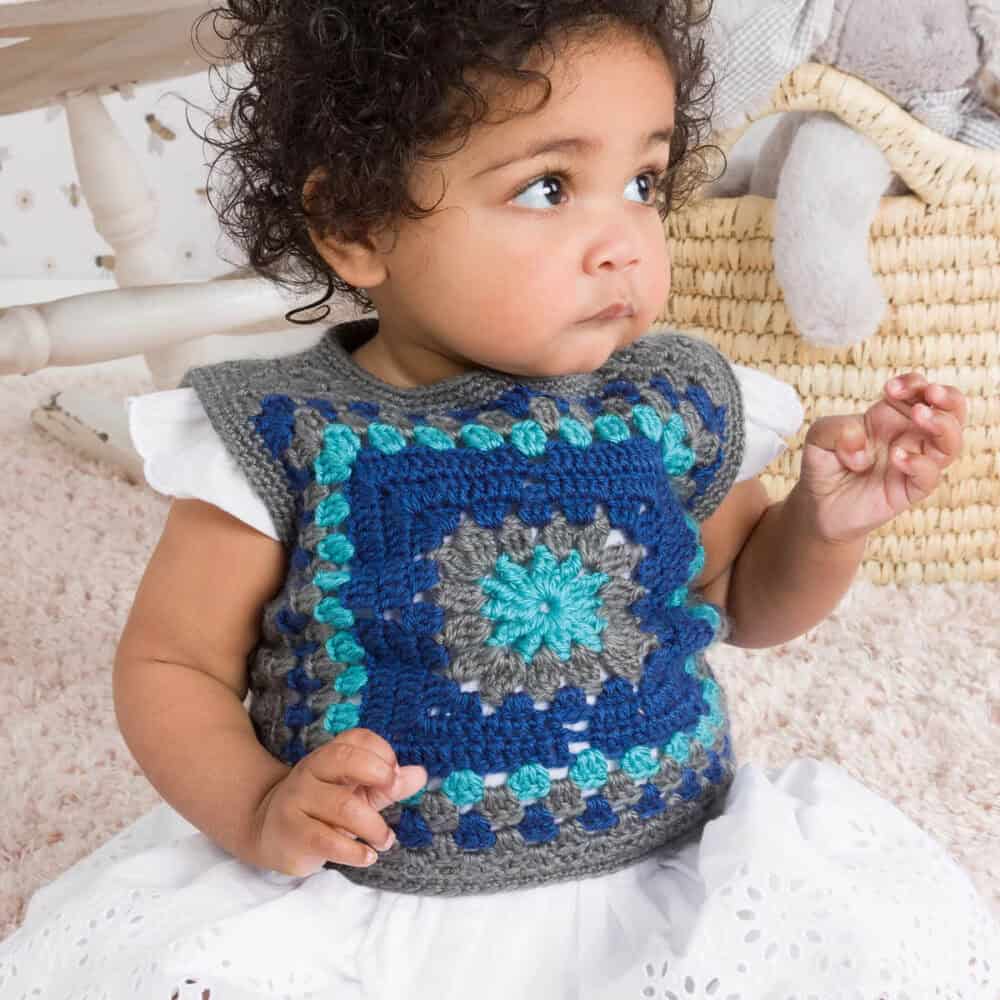 Crochet Little Granny Vest for Babies Pattern