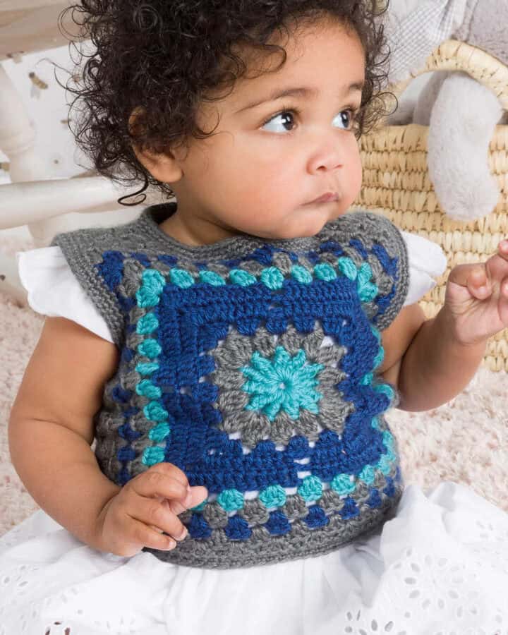 Crochet Little Granny Vest for Babies Pattern