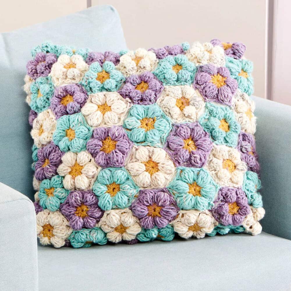 Crochet Puffy Petals Pillow Pattern