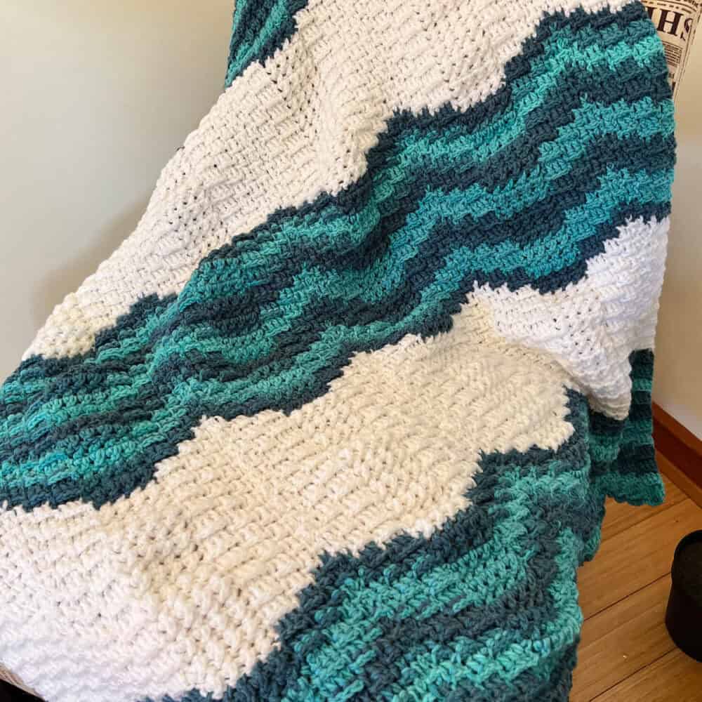 Crochet Bargello Wave Stitch Baby Blanket Pattern