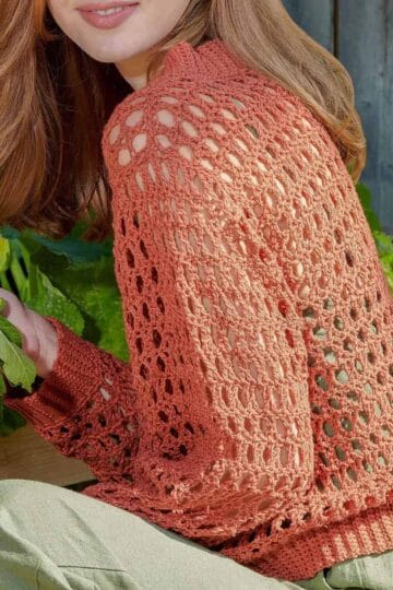 Patons Crochet Mesh Cardigan