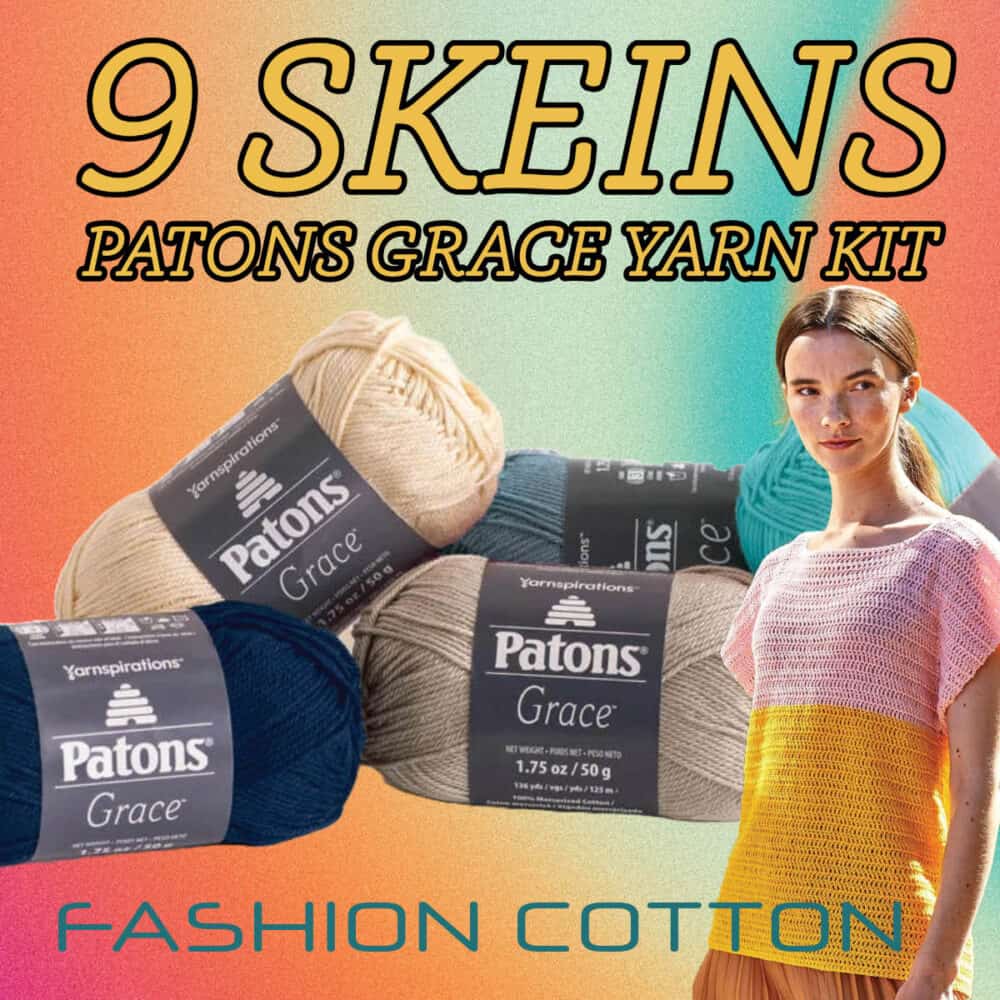 9 Skeins Patons Grace Yarn Kit