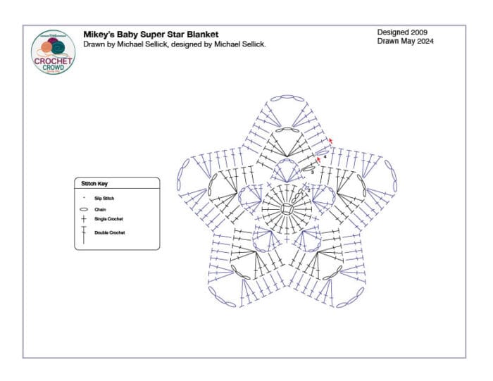 Baby Super Star Crochet Diagram