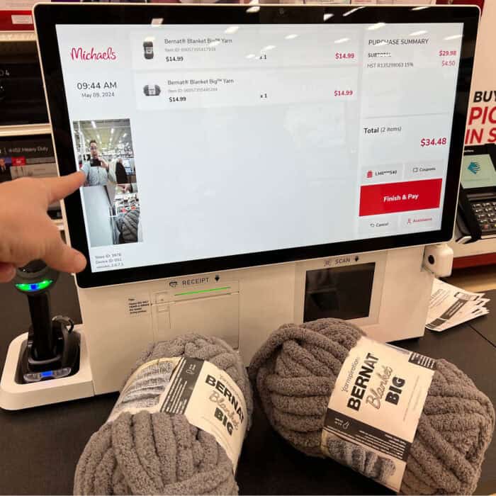 Mikey at Michaels with Self Check Out