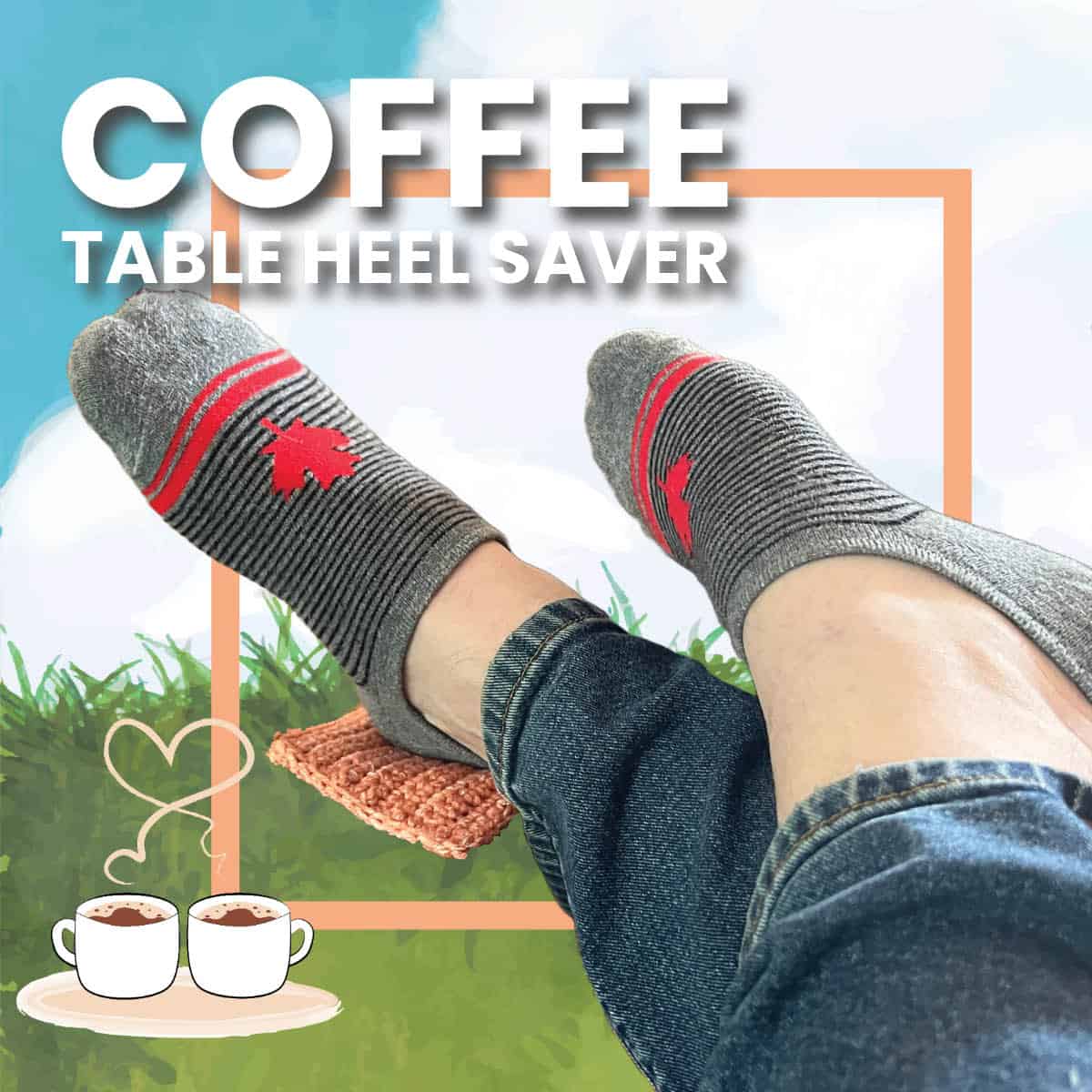 Coffee Table Crochet Heel Pad Saver