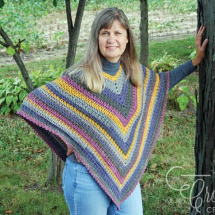 Crochet Fall Poncho Pattern with Tutorial