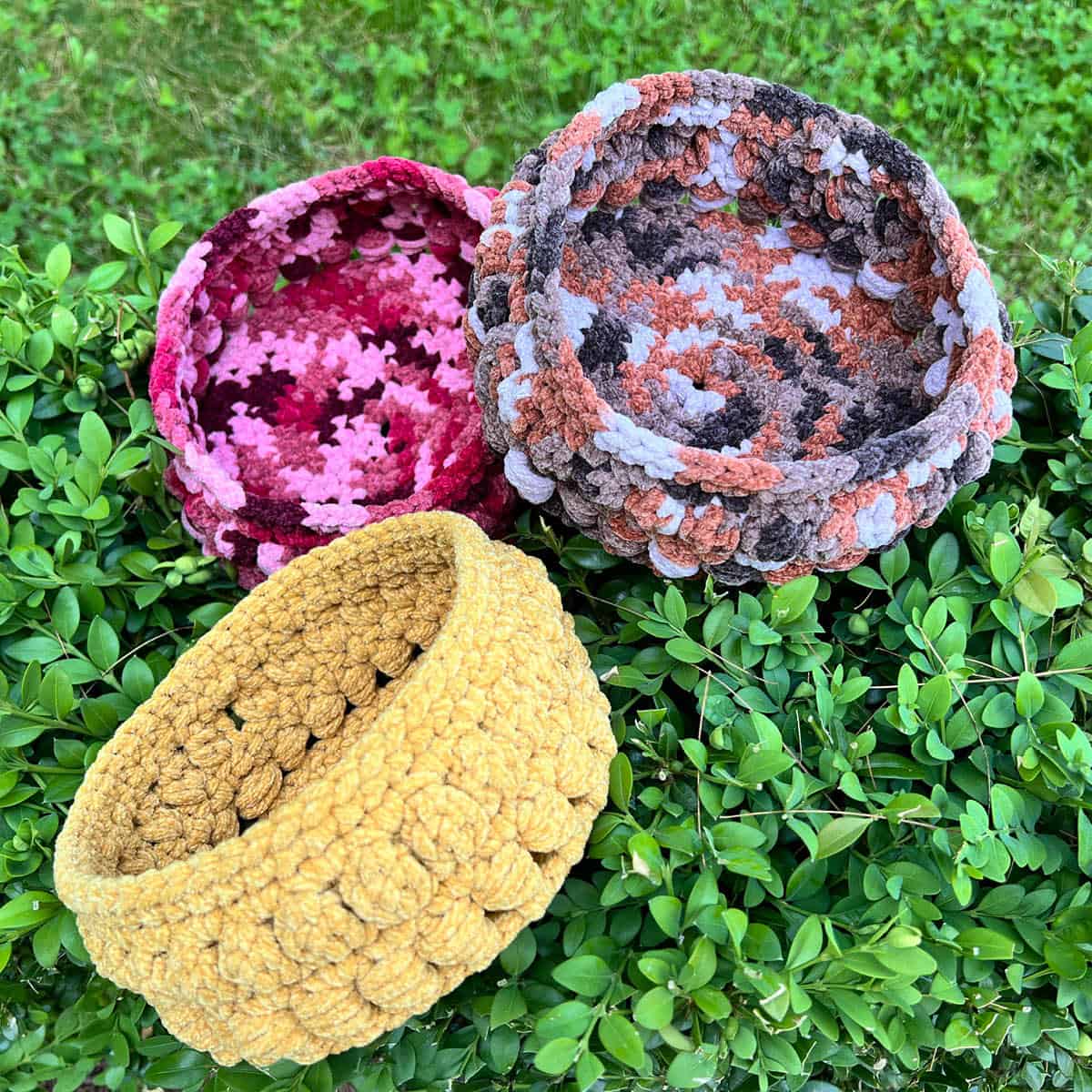 Easy Crochet Basket Social Bowls Pattern