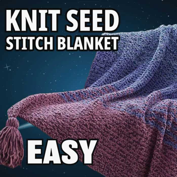 Knit Seed Stitch Blanket Easy Pattern