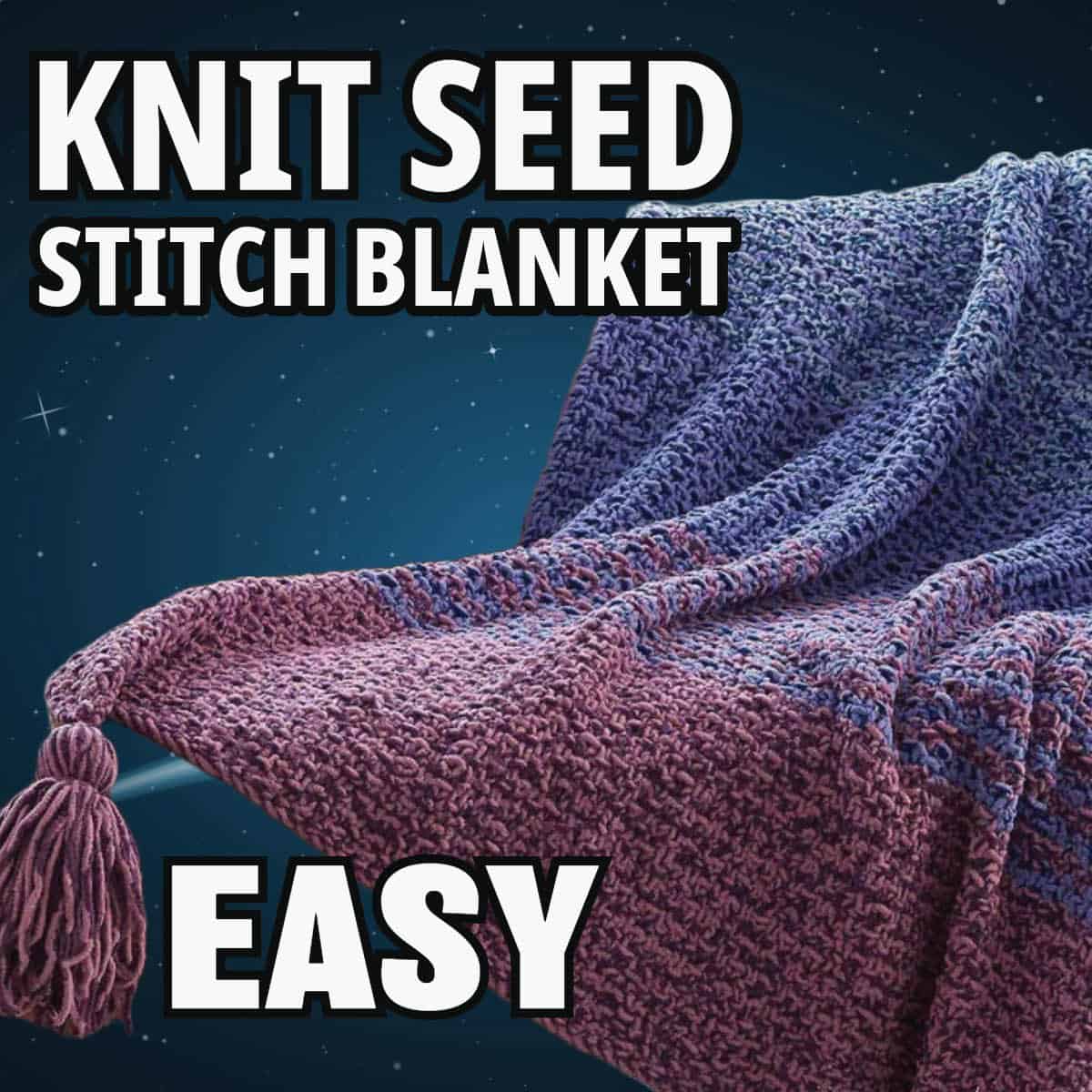 Knit Seed Stitch Blanket Easy Pattern