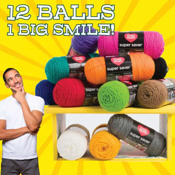 12 Balls of Red Heart Super Saver Package