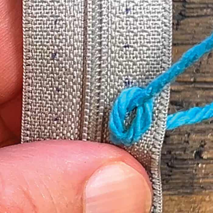Attach Zipper to Yarn - Mark 1.4 marks with Felt Marker